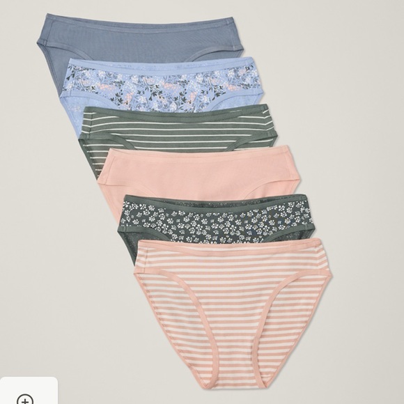 Pact Other - Pact Organic Everyday Classic Fit Bikini 6-Pack Dotted Daisies Large New W/ Tags